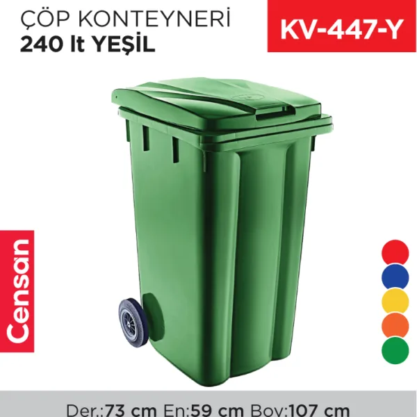 ÇÖP KONTEYNERİ 240 LT YEŞİL (6510)